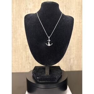 Women's .5ct Moissanite 925 Sterling Silver Anchor Necklace
